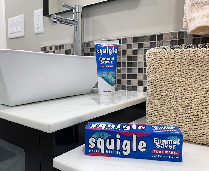 Squigle Enamel Saver Toothpaste, Peppermint Flavor, 12 Pack (4 oz. each) - Image 5